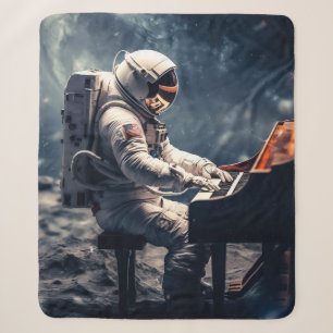 A Symphony for the Stars   Astronaut Piano on Moon Sherpa Blanket