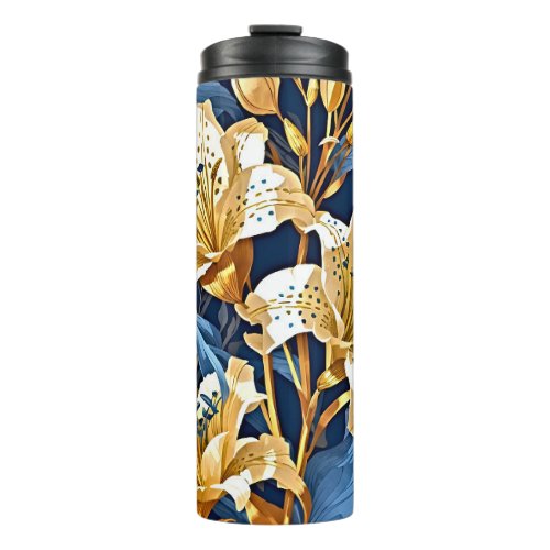 A Symphony of Artistry Elegance in Blooms  Thermal Tumbler