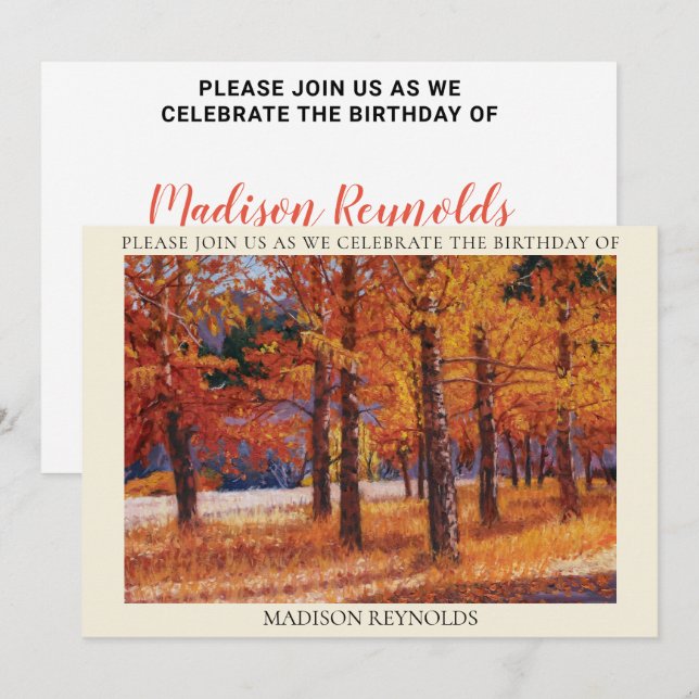 A Symphony of Autumn Colors  Invitation (Front/Back)