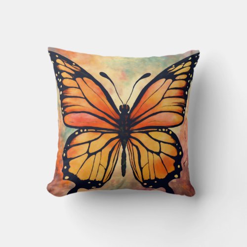  A Symphony of Joyful Butterflies Throw Pillow