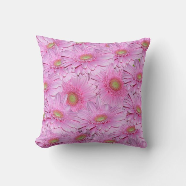 A Symphony of Pink Gerberas, Throw Pillow (Front)
