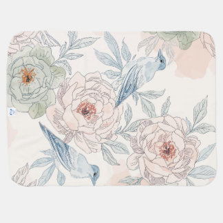 A symphony of song and petals pattern baby blanket