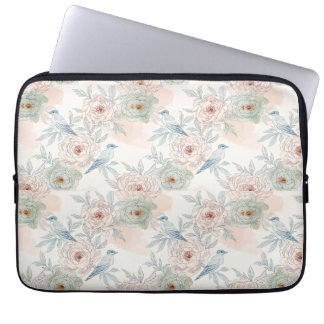 A symphony of song and petals pattern laptop sleeve