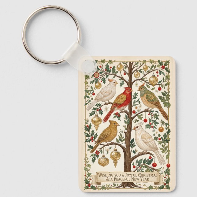 A Symphony of Winter Wings Keychain (Front)