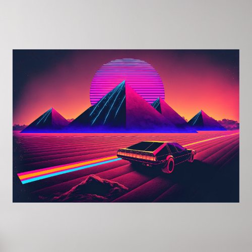 A Synthwave Adventure Through the Desert Poster
