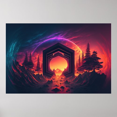 A Synthwave Passage Through the Unknown Poster