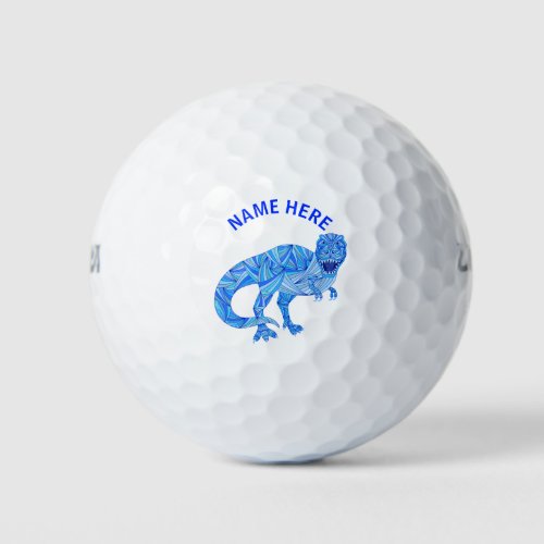 A T_Rex Dinosaur Colorful Prehistoric Animal Golf Balls