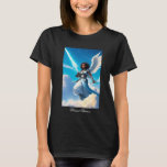 A T-shirt with a guardian angel image