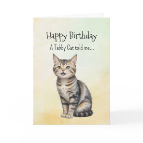 A Tabby Cat Personality Birthday  Animal Card