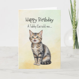 A Tabby Cat Personality Birthday Animal Card