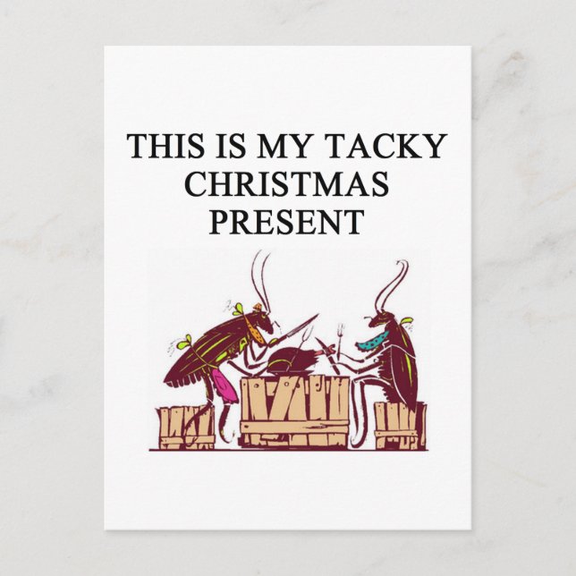 a tacky christmas gift design holiday postcard (Front)