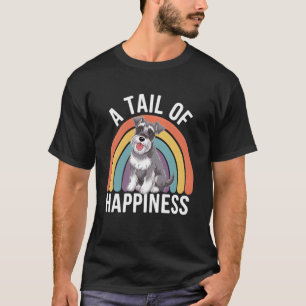 A Tail of Happiness Miniature Schnauzer Dog Retro  T-Shirt