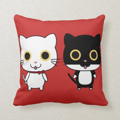 A Tail of Two Cats Throw Pillow