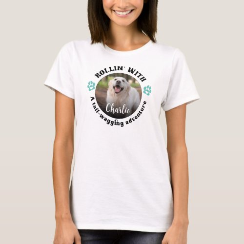 A tail wagging adventure custom dog name photo  T_Shirt