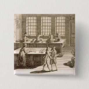 A tailor's workshop, from the 'Encyclopedie des Sc Pinback Button