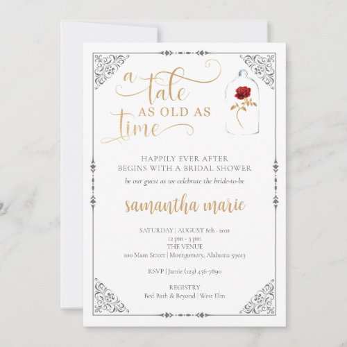 A Tale As Old As Time Bridal Shower Invitation