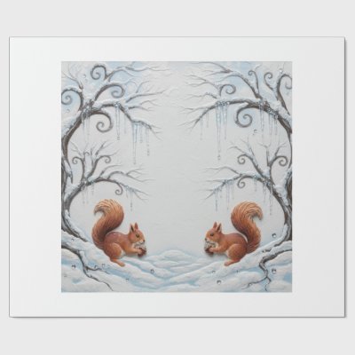 A Tale Between Branches and Snowflakes Wrapping Paper