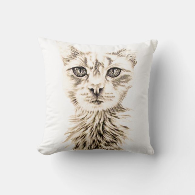 a Tale of Two Kittys Throw Pillow (Front)
