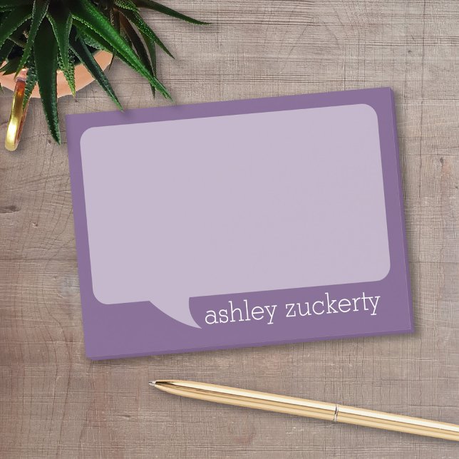 A Talk Bubble with Personalized Name Post-it Notes (Personalized post it notes with low quantity. Add your personal touch.)