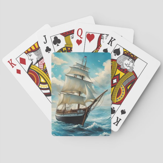 A Tall Ship and Fair Weather Poker Cards (Back)
