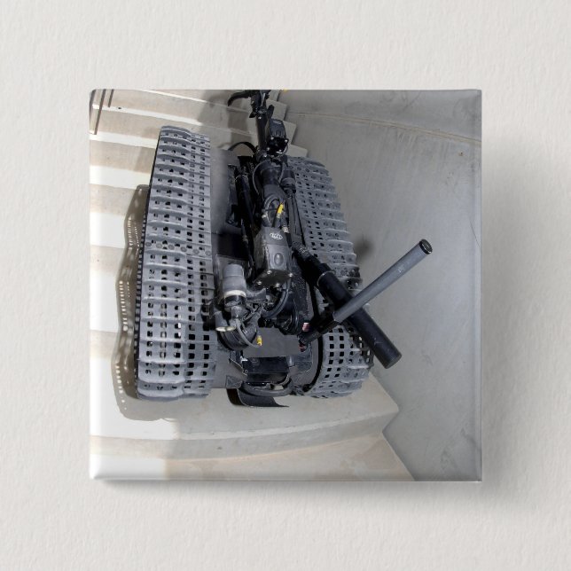 A Talon 3B robot unit climbing a flight of stai Pinback Button (Front)