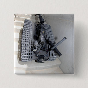 A Talon 3B robot unit climbing a flight of stai Pinback Button