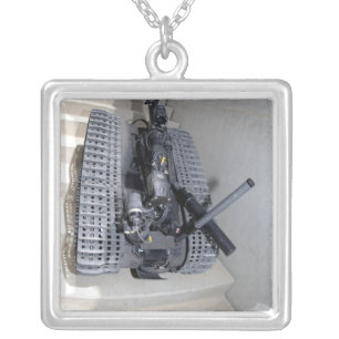A Talon 3B robot unit climbing a flight of stai Silver Plated Necklace