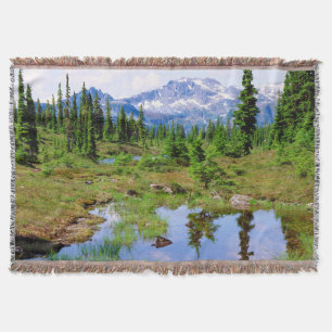 A tarn in the backcountry of Vancouver Island Throw Blanket