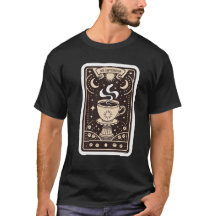 a taro card caffeinator black T-shirt.