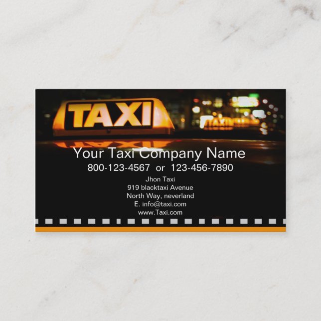 A Taxi Service Business Card (Front)