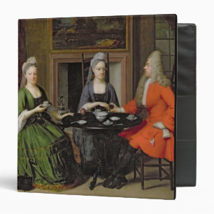 A Tea Party (oil on canvas) 3 Ring Binder