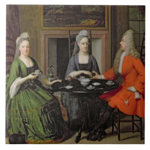 A Tea Party (oil on canvas) Ceramic Tile