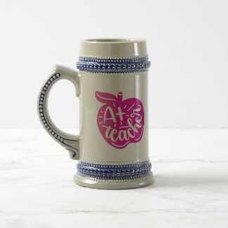 A+ Teach Apple Symbol for Teacher's Day Beer Stein