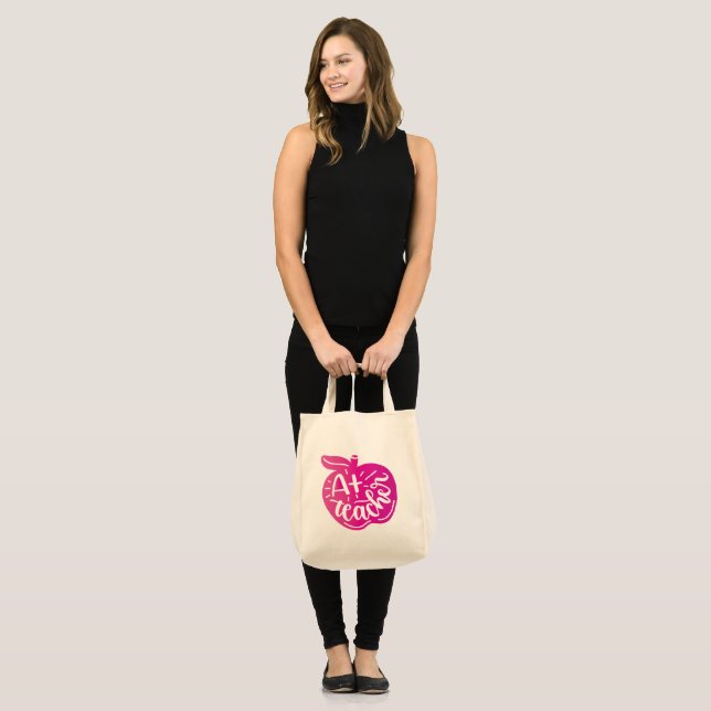 A+ Teach Apple Symbol for Teacher's Day Tote Bag (Front (Model))