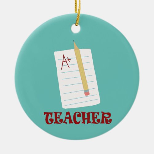 A Teacher Ceramic Ornament