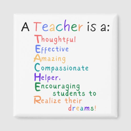 A teacher is acrostic magnet