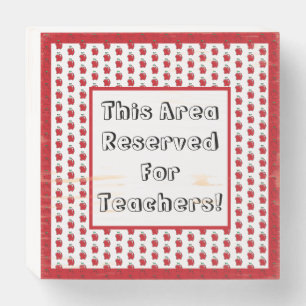 A+ Teacher Red Apple Cool School Cartoon Wooden Box Sign