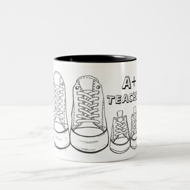 A+ Teacher School Education Sneakers Gift Mug (Center)