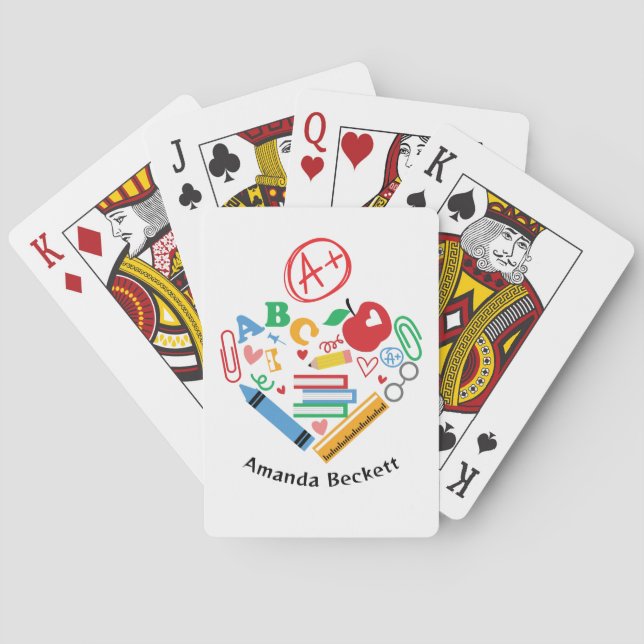 A+ Teacher School Supplies   Poker Cards (Back)