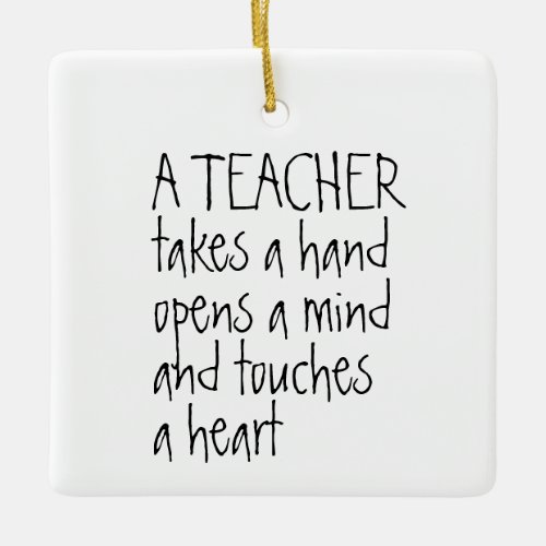 A Teacher takes a Hand Personalized Ceramic Ornament