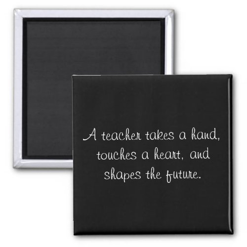 A teacher takes a hand touches a heart and sh magnet