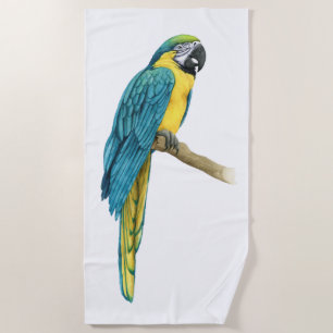 A Teal Macaw Beach Towel