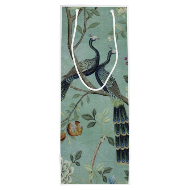 A Teal of Two Birds Chinoiserie Gift Bag (Back)