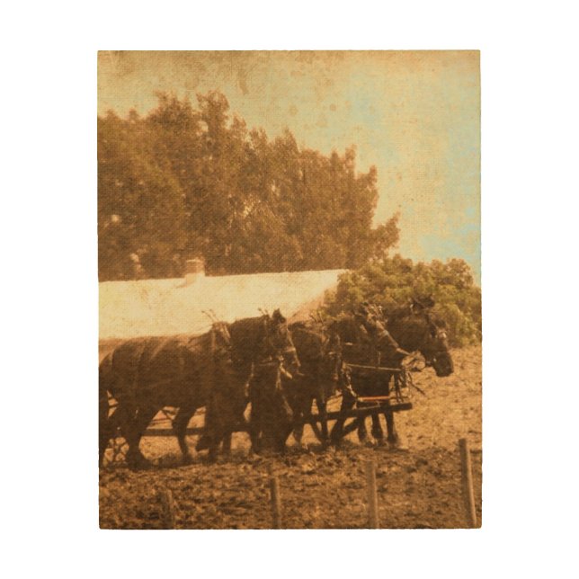 A Team of Horses Wood Wall Art (Front)