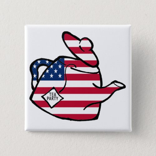 A Teapot in American Flag Colors Button