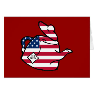 A Teapot in American Flag Colors Cards