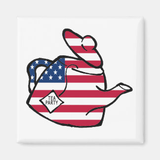 A Teapot in American Flag Colors Magnet