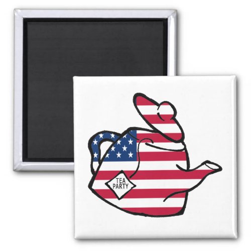 A Teapot in American Flag Colors Magnet
