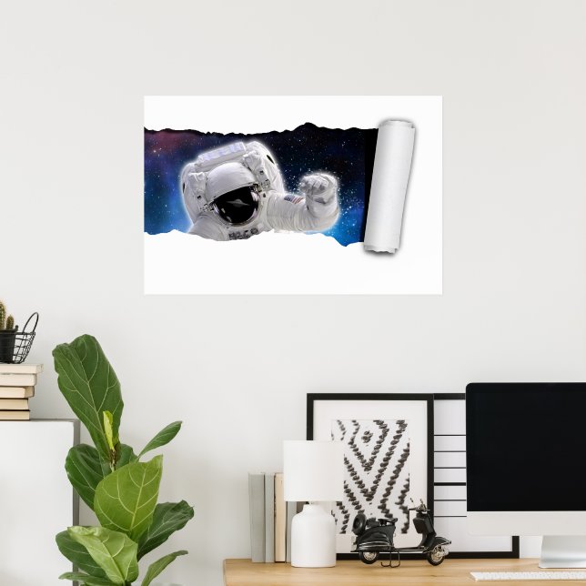 A Tear in Space - Astronaut Alien Encounter - Rip Poster (Home Office)