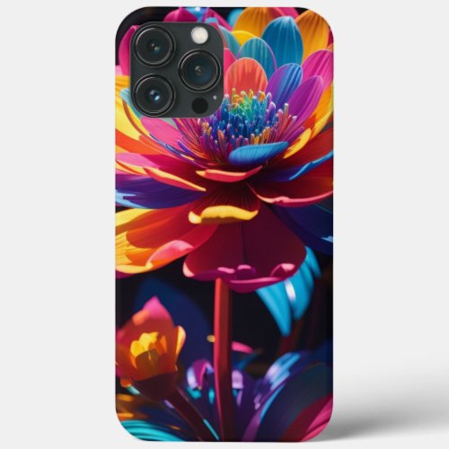 A technicolor flower with neon hues that seem iPhone 13 pro max case